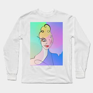 Woman Illustration - Pop Art Long Sleeve T-Shirt